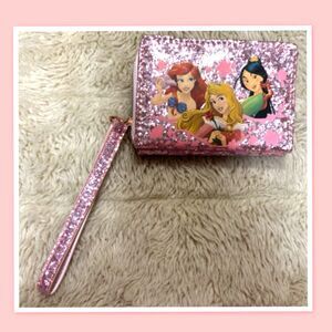 Disney Princess Pink Glitter Wallet/Clutch Purse